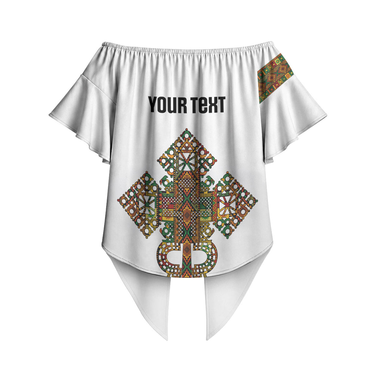 Ethiopian Enkutatash Personalized Off Shoulder Wrap Waist Top Traditional Habesha Pattern