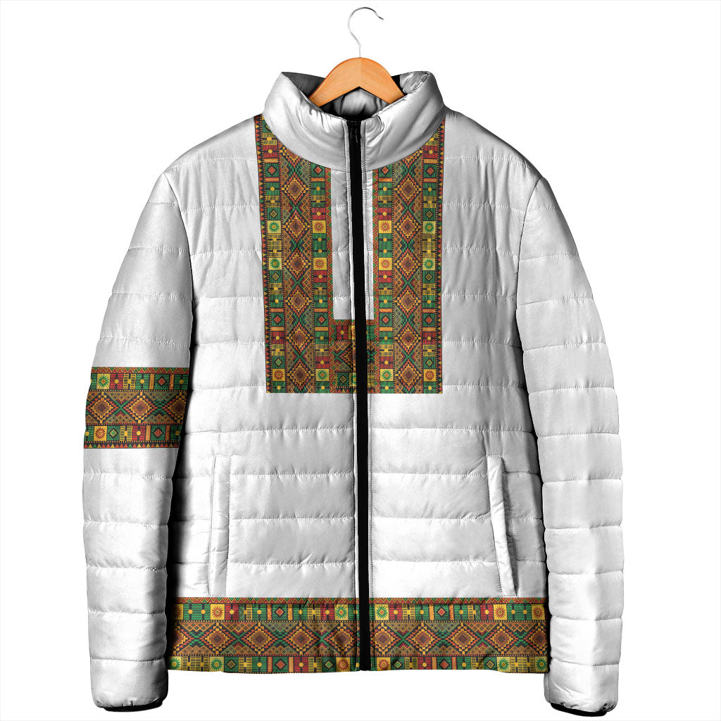Ethiopian Enkutatash Personalized Padded Jacket Traditional Habesha Pattern