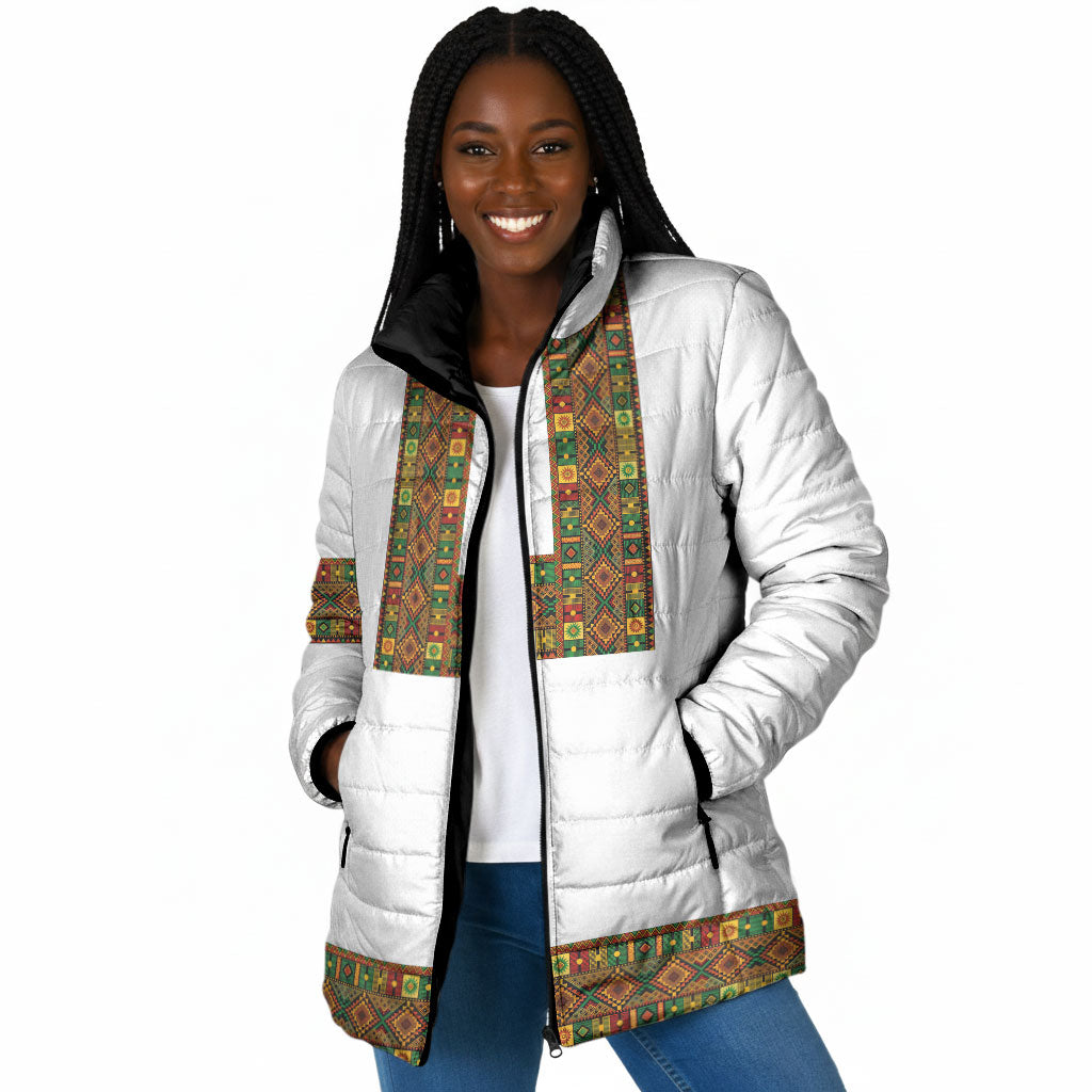 Ethiopian Enkutatash Personalized Padded Jacket Traditional Habesha Pattern