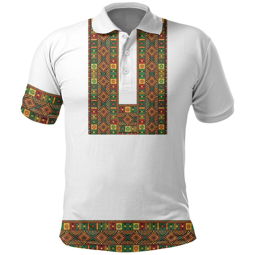 Ethiopian Enkutatash Personalized Polo Shirt Traditional Habesha Pattern