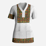 Ethiopian Enkutatash Personalized Scrub Top Traditional Habesha Pattern