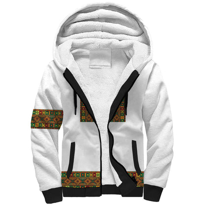Ethiopian Enkutatash Personalized Sherpa Hoodie Traditional Habesha Pattern