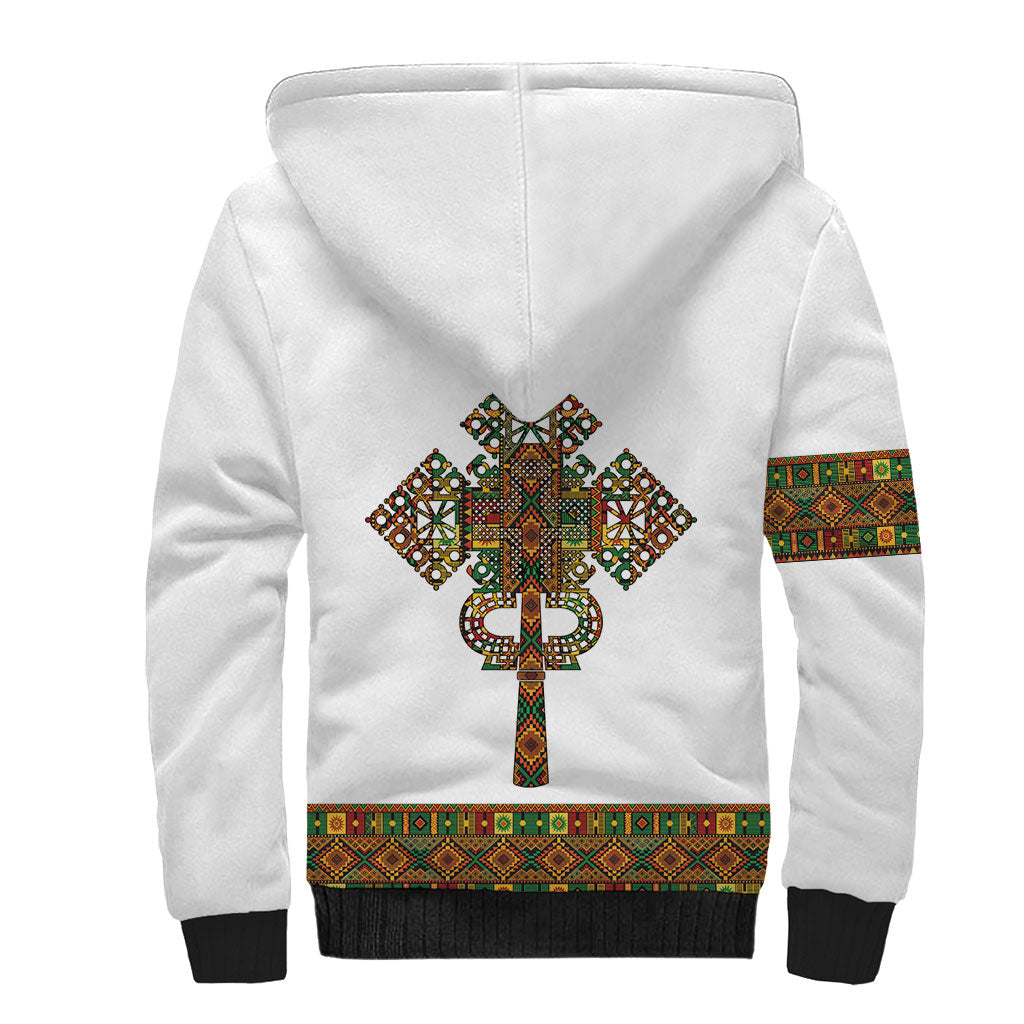 Ethiopian Enkutatash Personalized Sherpa Hoodie Traditional Habesha Pattern