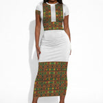 Ethiopian Enkutatash Personalized Short Sleeve Bodycon Dress Traditional Habesha Pattern