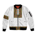 Ethiopian Enkutatash Personalized Sleeve Zip Bomber Jacket Traditional Habesha Pattern