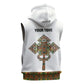 Ethiopian Enkutatash Personalized Sleeveless Hoodie Traditional Habesha Pattern