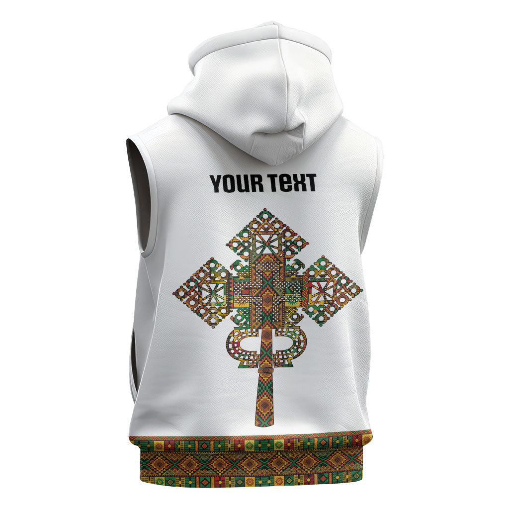 Ethiopian Enkutatash Personalized Sleeveless Hoodie Traditional Habesha Pattern