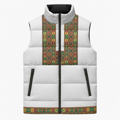 Ethiopian Enkutatash Personalized Sleeveless Puffer Jacket Traditional Habesha Pattern