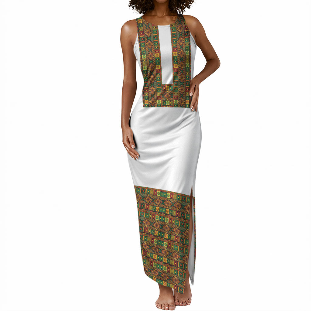 Ethiopian Enkutatash Personalized Tank Maxi Dress Traditional Habesha Pattern