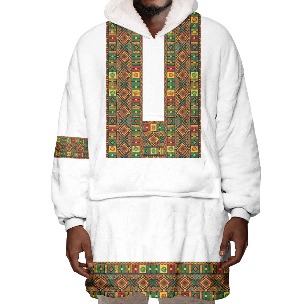 Ethiopian Enkutatash Personalized Wearable Blanket Hoodie Traditional Habesha Pattern