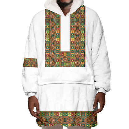 Ethiopian Enkutatash Personalized Wearable Blanket Hoodie Traditional Habesha Pattern