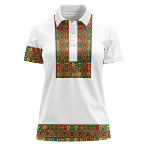 Ethiopian Enkutatash Personalized Women Polo Shirt Traditional Habesha Pattern