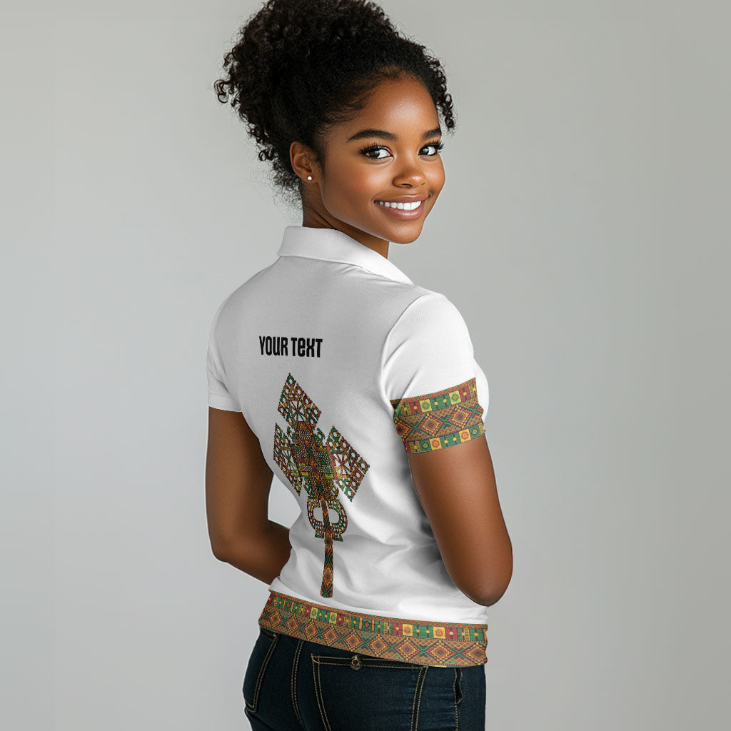 Ethiopian Enkutatash Personalized Women Polo Shirt Traditional Habesha Pattern