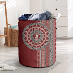 Tunisia Bakhnug Motif Laundry Basket Traditional Tunisian Embroidery Inspired - African Pride