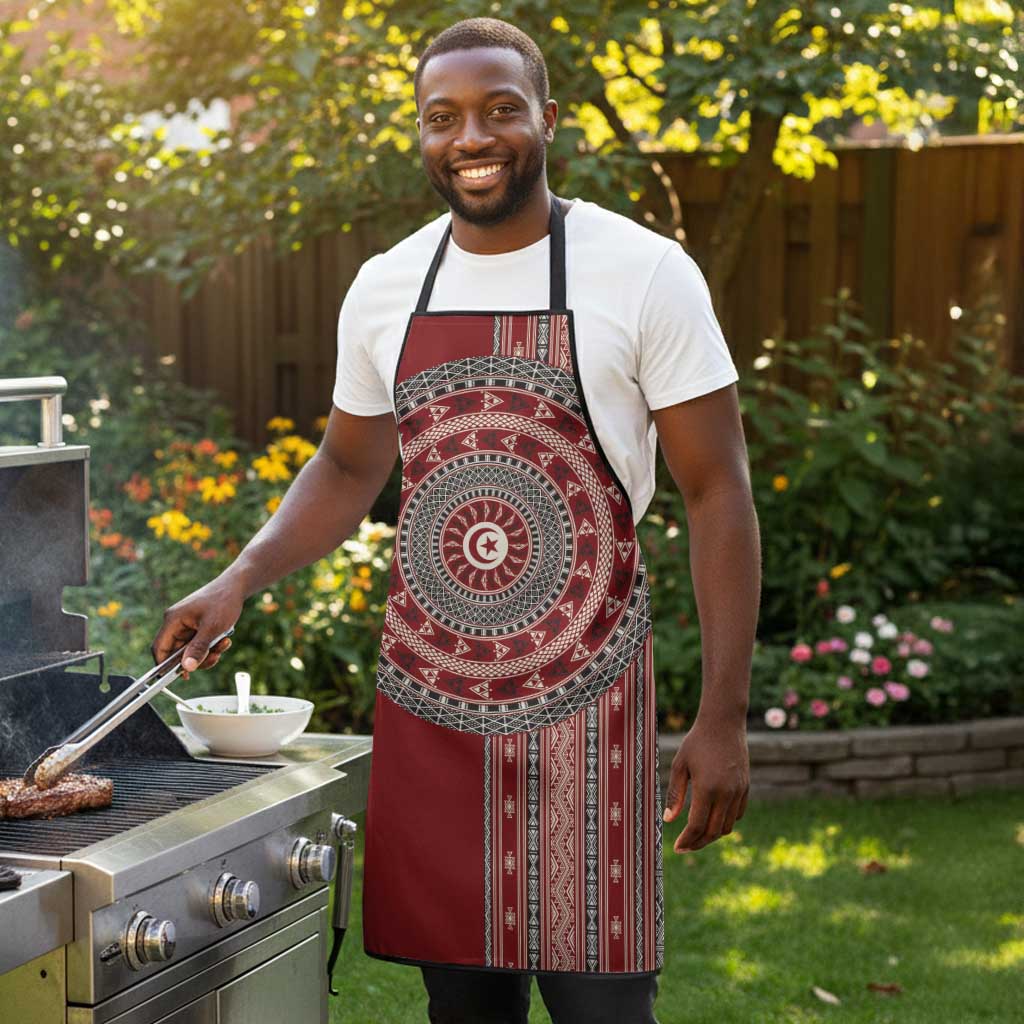 Tunisia Bakhnug Motif Apron Traditional Tunisian Embroidery Inspired - African Pride