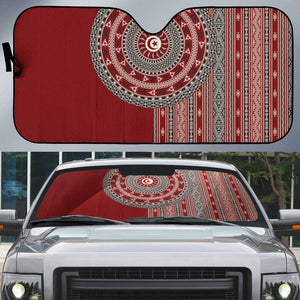 Tunisia Bakhnug Motif Auto Sun Shade Traditional Tunisian Embroidery Inspired - African Pride