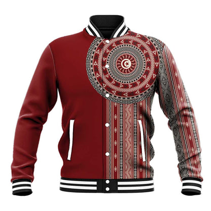 Tunisia Bakhnug Motif Baseball Jacket Traditional Tunisian Embroidery Inspired - African Pride