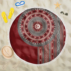 Tunisia Bakhnug Motif Beach Blanket Traditional Tunisian Embroidery Inspired - African Pride