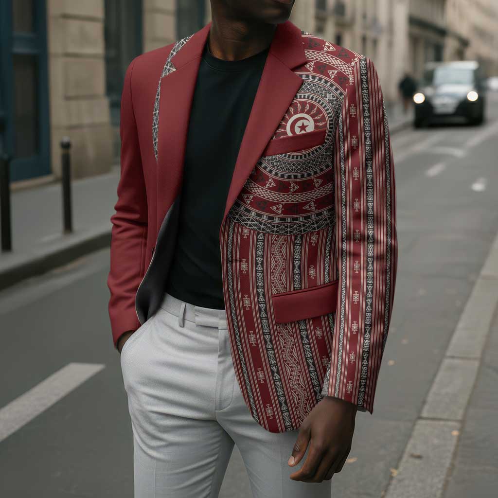 Tunisia Bakhnug Motif Blazer Traditional Tunisian Embroidery Inspired - African Pride