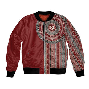 Tunisia Bakhnug Motif Bomber Jacket Traditional Tunisian Embroidery Inspired - African Pride