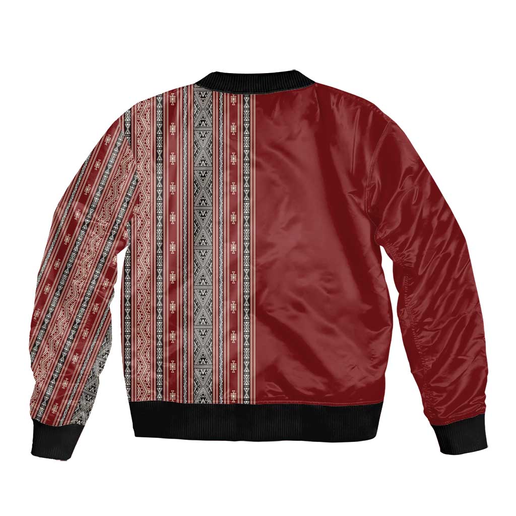 Tunisia Bakhnug Motif Bomber Jacket Traditional Tunisian Embroidery Inspired - African Pride