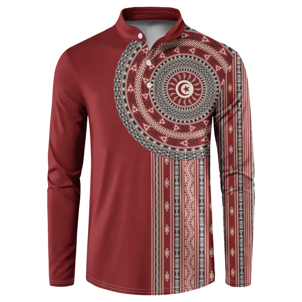 Tunisia Bakhnug Motif Button Sweatshirt Traditional Tunisian Embroidery Inspired