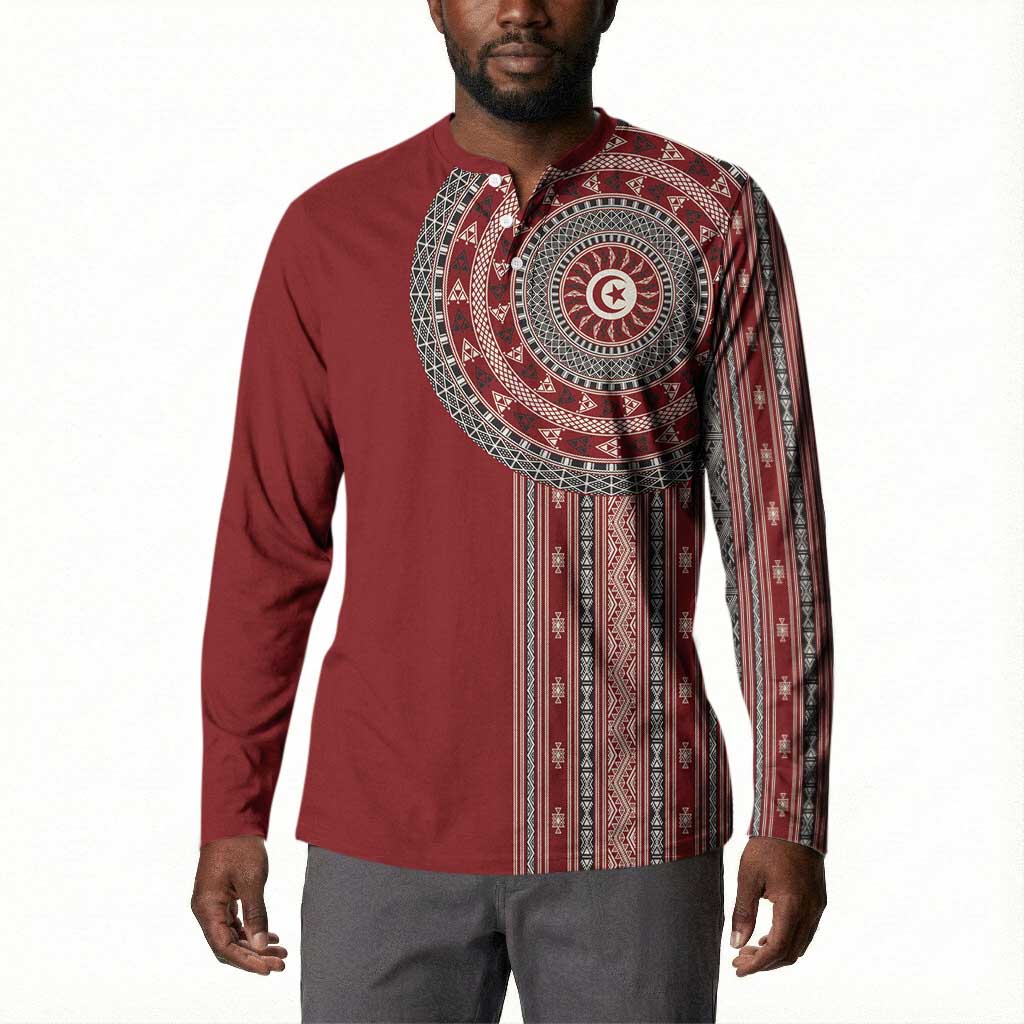 Tunisia Bakhnug Motif Button Sweatshirt Traditional Tunisian Embroidery Inspired