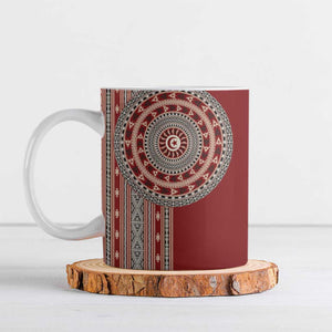 Tunisia Bakhnug Motif Ceramic Mug Traditional Tunisian Embroidery Inspired - African Pride