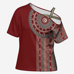Tunisia Bakhnug Motif Cross Shoulder Shirt Traditional Tunisian Embroidery Inspired - African Pride