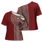 Tunisia Bakhnug Motif Cross Shoulder Shirt Traditional Tunisian Embroidery Inspired - African Pride