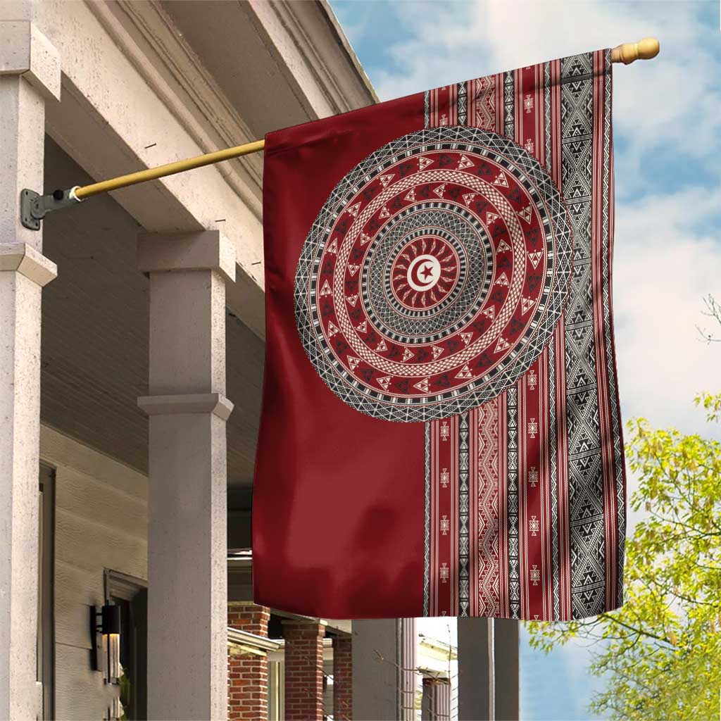 Tunisia Bakhnug Motif Garden Flag Traditional Tunisian Embroidery Inspired - African Pride