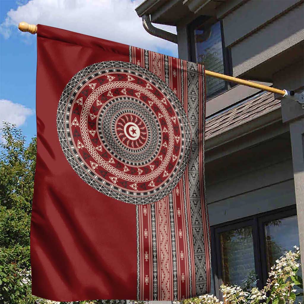Tunisia Bakhnug Motif Garden Flag Traditional Tunisian Embroidery Inspired - African Pride