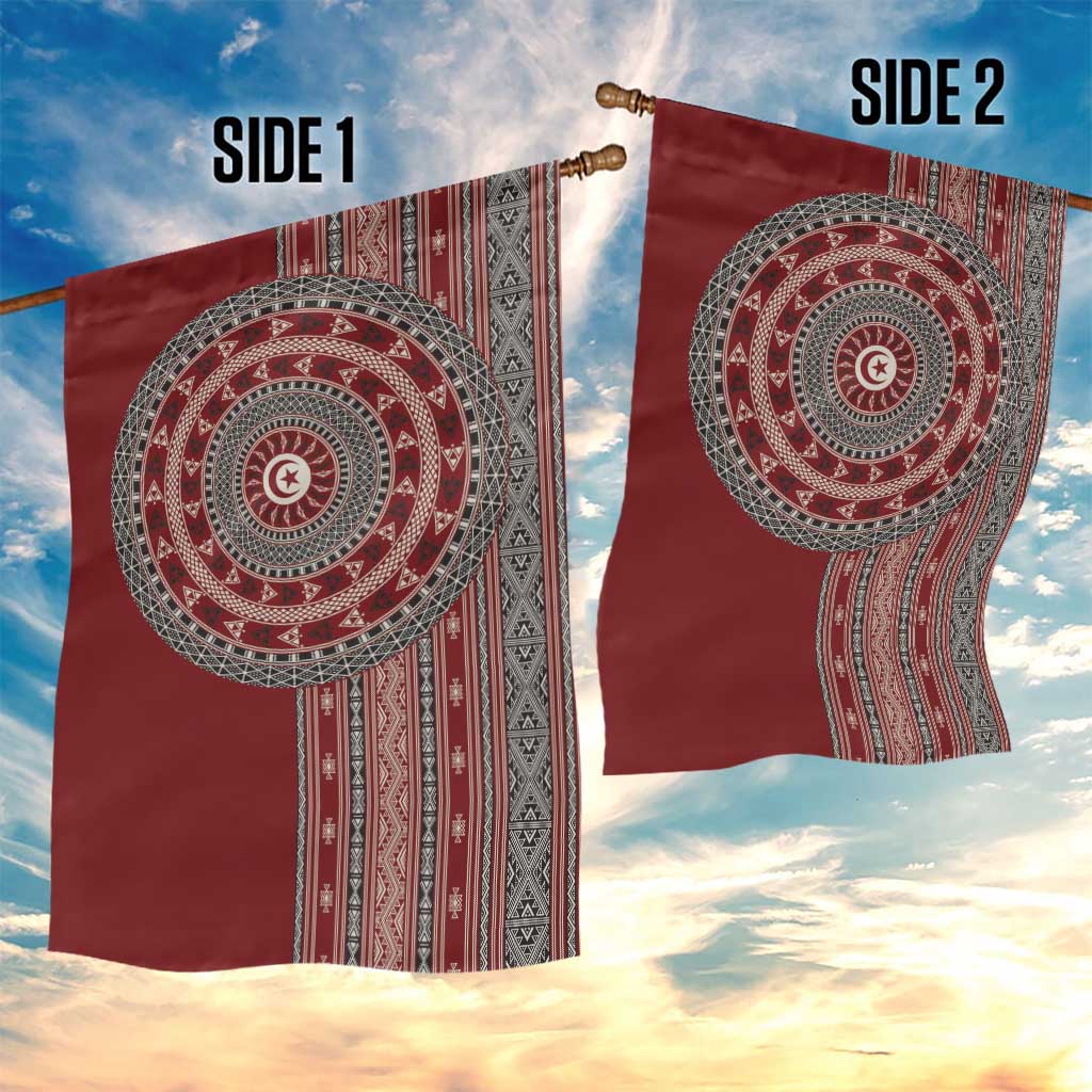 Tunisia Bakhnug Motif Garden Flag Traditional Tunisian Embroidery Inspired - African Pride