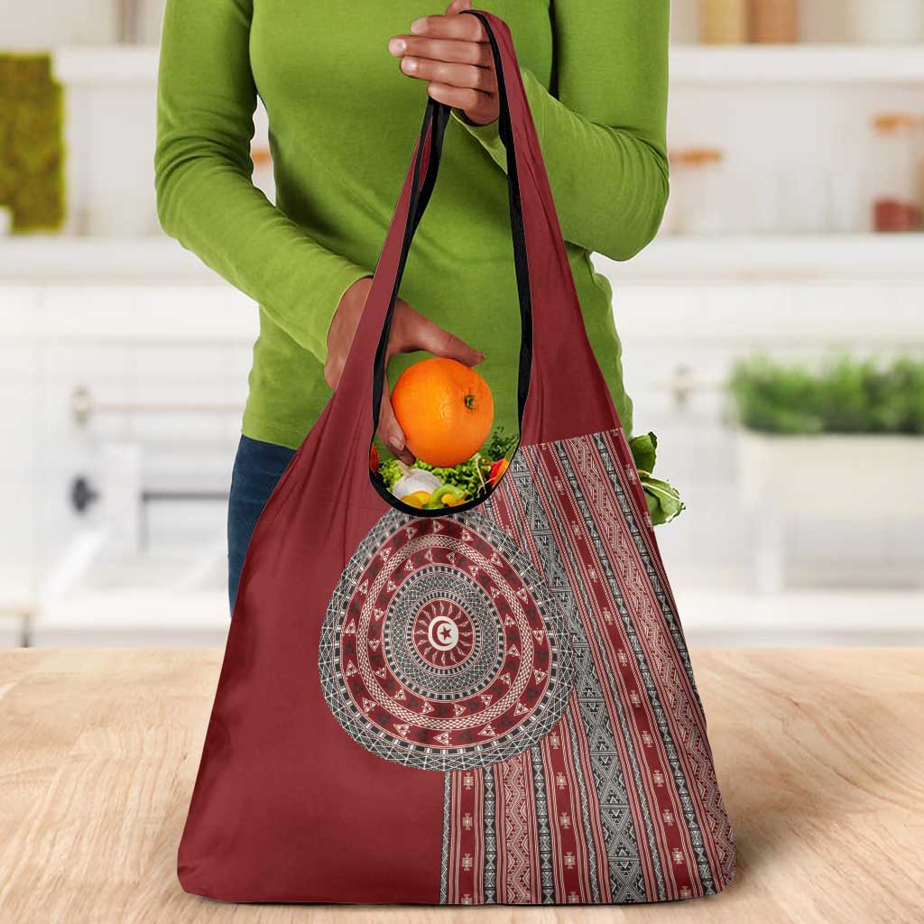 Tunisia Bakhnug Motif Grocery Bag Traditional Tunisian Embroidery Inspired - African Pride