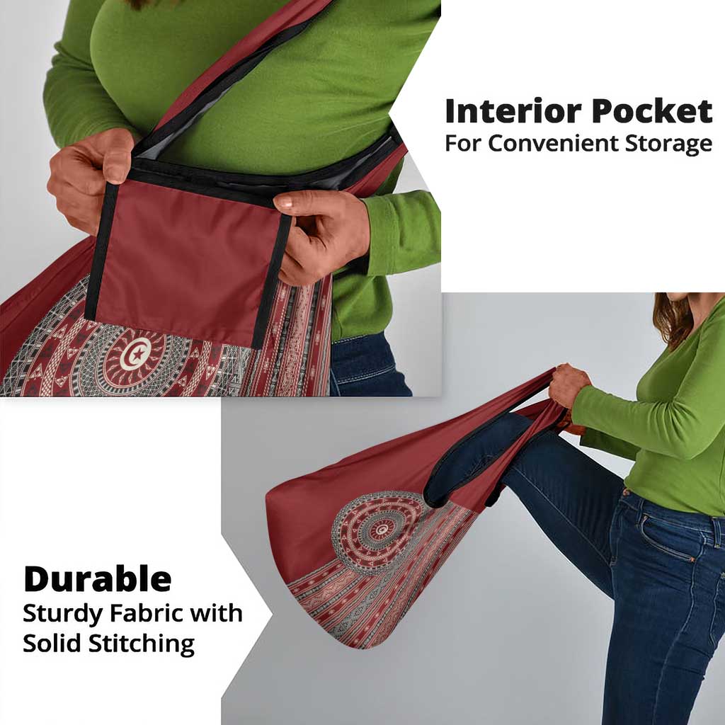 Tunisia Bakhnug Motif Grocery Bag Traditional Tunisian Embroidery Inspired - African Pride