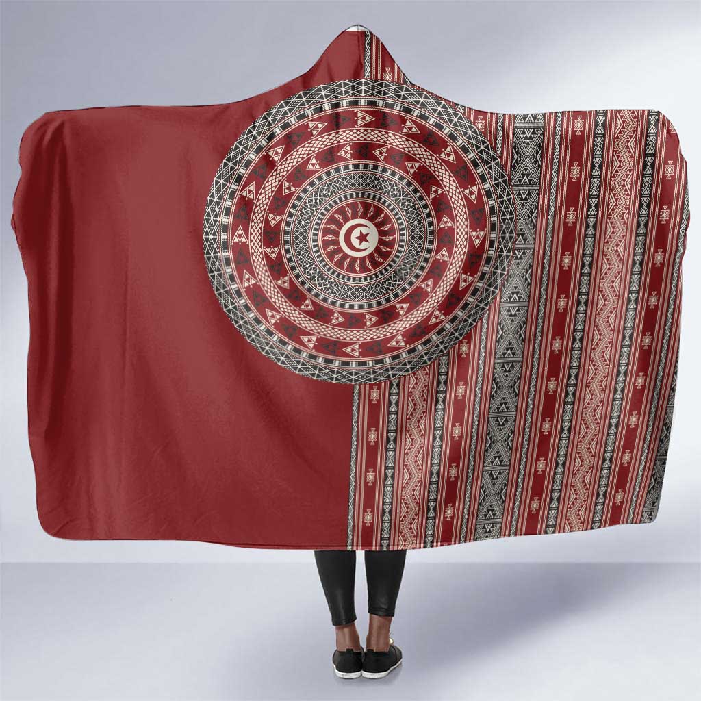 Tunisia Bakhnug Motif Hooded Blanket Traditional Tunisian Embroidery Inspired - African Pride
