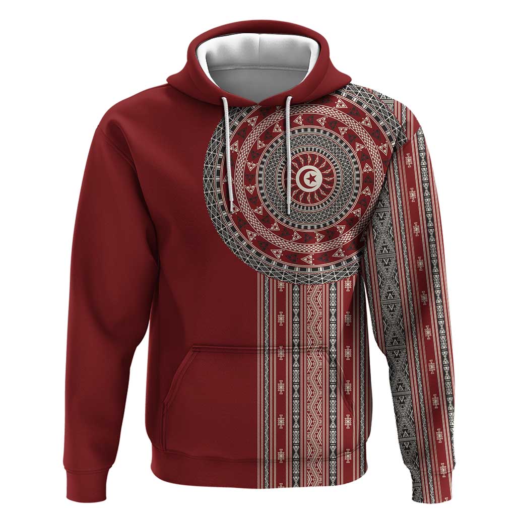 Tunisia Bakhnug Motif Hoodie Traditional Tunisian Embroidery Inspired - African Pride