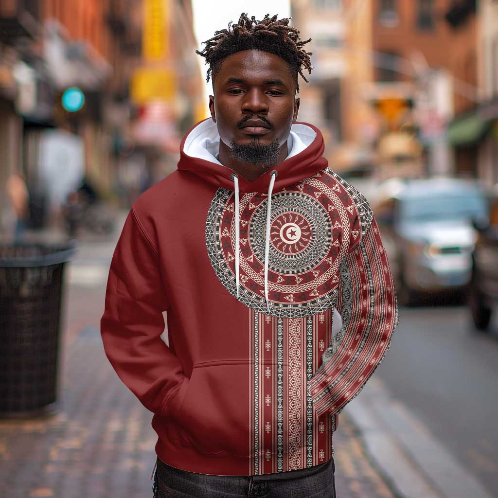 Tunisia Bakhnug Motif Hoodie Traditional Tunisian Embroidery Inspired - African Pride