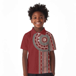 Tunisia Bakhnug Motif Kid Polo Shirt Traditional Tunisian Embroidery Inspired LT9