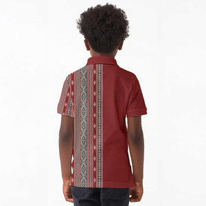 Tunisia Bakhnug Motif Kid Polo Shirt Traditional Tunisian Embroidery Inspired LT9