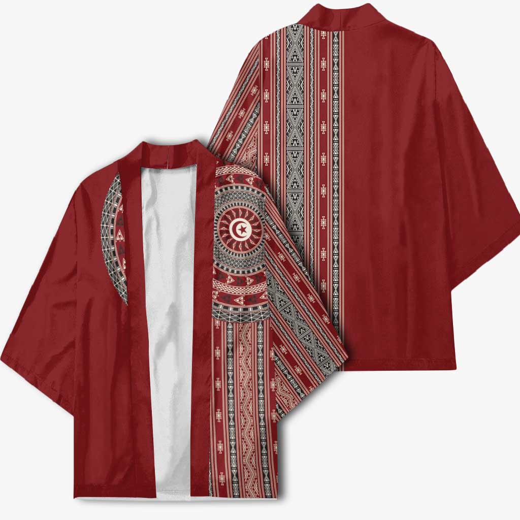 Tunisia Bakhnug Motif Kimono Traditional Tunisian Embroidery Inspired - African Pride