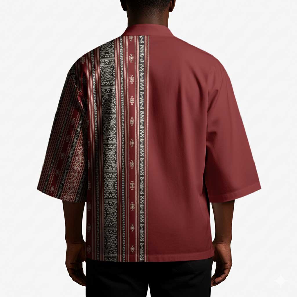 Tunisia Bakhnug Motif Kimono Traditional Tunisian Embroidery Inspired - African Pride