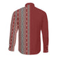 Tunisia Bakhnug Motif Long Sleeve Button Shirt Traditional Tunisian Embroidery Inspired - African Pride