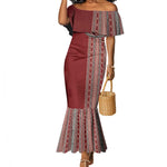 Tunisia Bakhnug Motif Mermaid Dress Traditional Tunisian Embroidery Inspired LT9