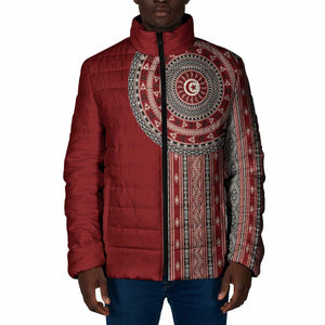 Tunisia Bakhnug Motif Padded Jacket Traditional Tunisian Embroidery Inspired - African Pride