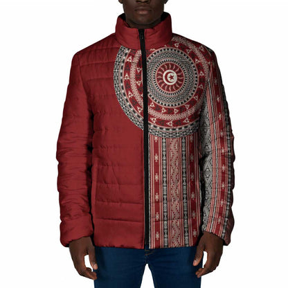 Tunisia Bakhnug Motif Padded Jacket Traditional Tunisian Embroidery Inspired - African Pride
