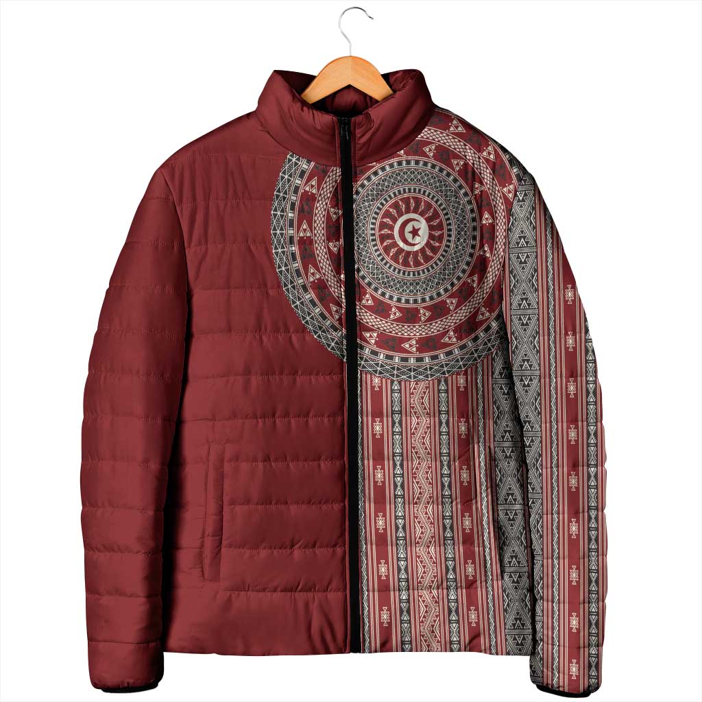 Tunisia Bakhnug Motif Padded Jacket Traditional Tunisian Embroidery Inspired - African Pride