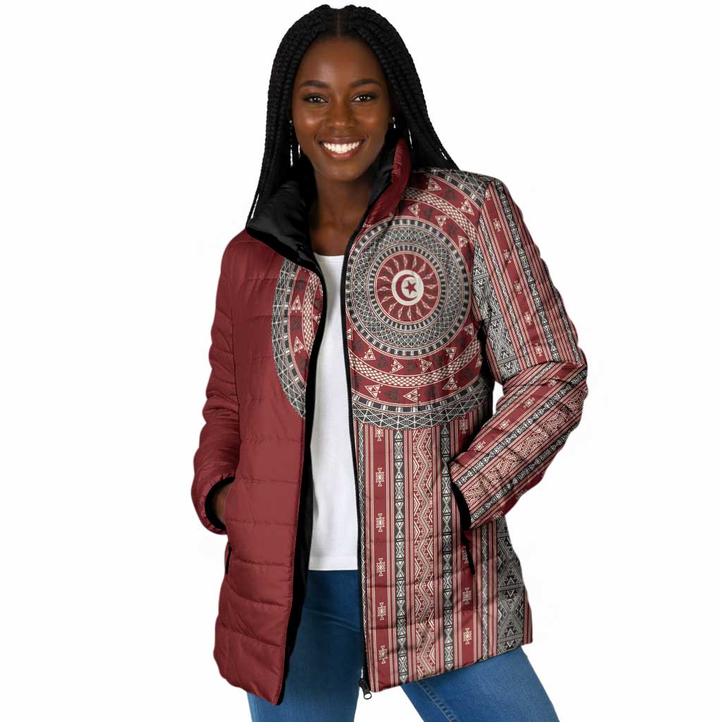 Tunisia Bakhnug Motif Padded Jacket Traditional Tunisian Embroidery Inspired - African Pride