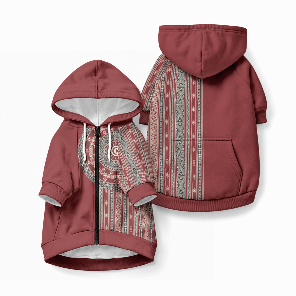 Tunisia Bakhnug Motif Pet Hoodie Traditional Tunisian Embroidery Inspired