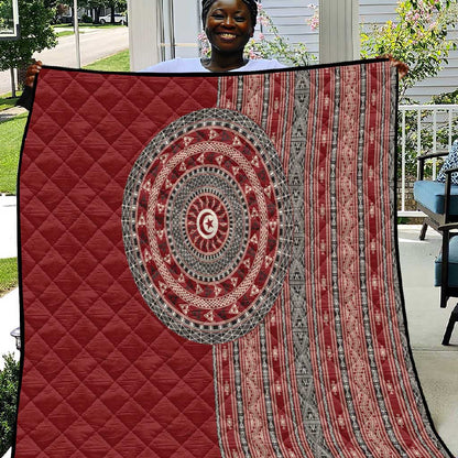 Tunisia Bakhnug Motif Quilt Traditional Tunisian Embroidery Inspired - African Pride
